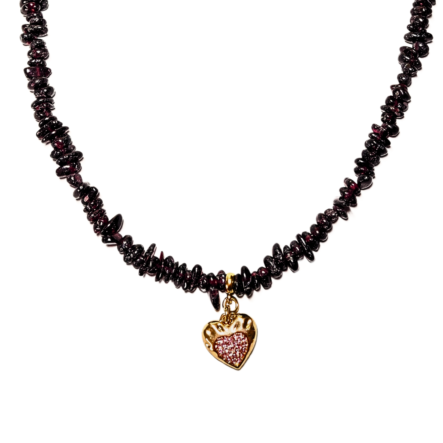 Granat-Halskette mit Herzanhänger – Elegantes Schmuckstück mit Naturstein