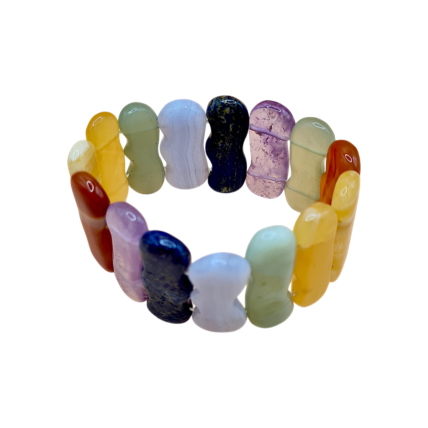Chakra-Armband mit echten Edelsteinen in bunten Farben