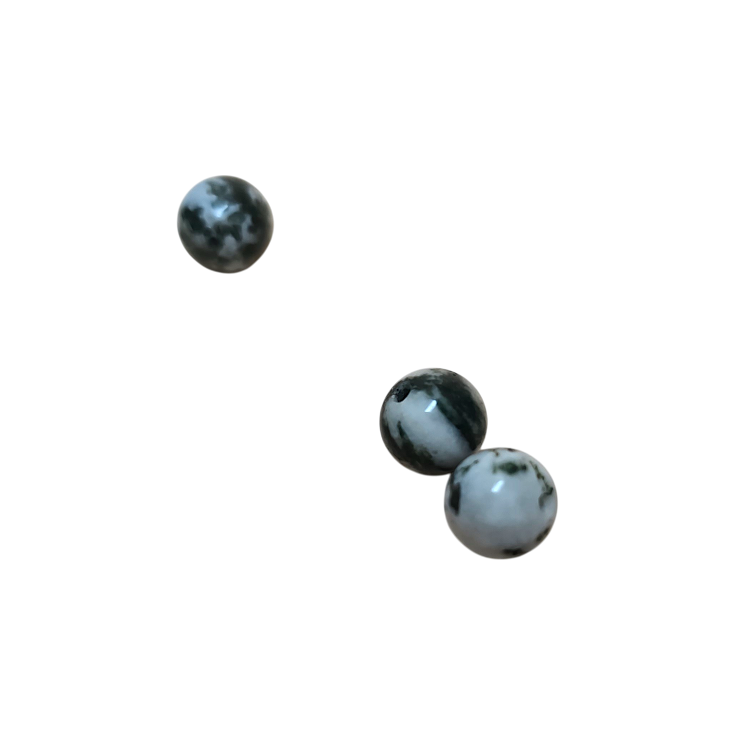 Baumachat Natursteinperlen rund 8 mm Perlenstrang DIY Schmuck
