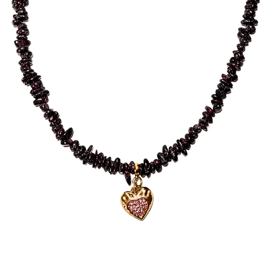 Granat-Halskette mit Herzanhänger – Elegantes Schmuckstück mit Naturstein