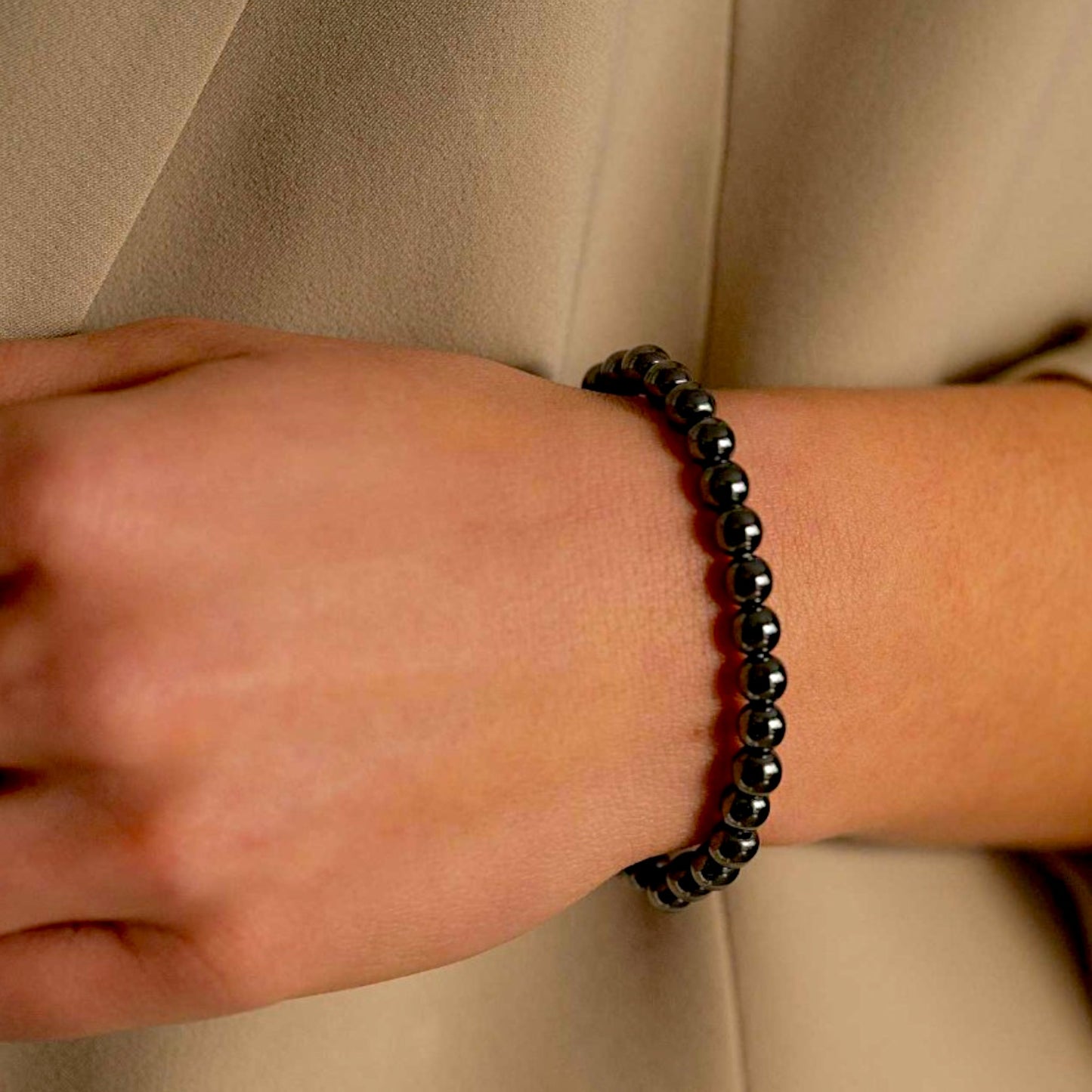 Schwarzes Hämatit-Armband  – stilvoll & energetisch