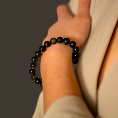 Schwarzer Obsidian Armband – Schutz und Stärke