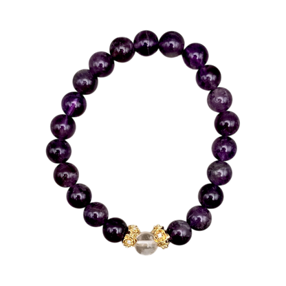 Spirituelles Natursteinarmband aus violettem Amethyst