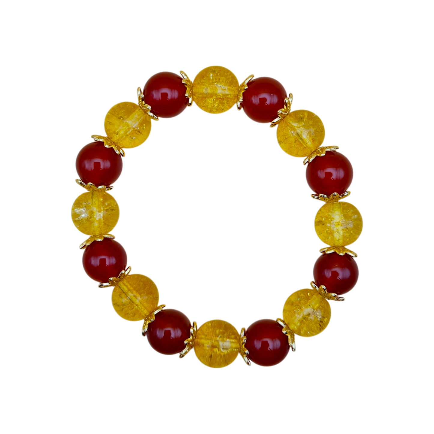 Schmuckset aus Karneol und Citrin, Armband und Ohrringe
