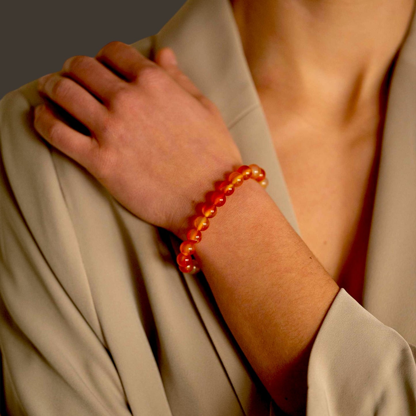 Armband aus Karneol mit elastischem Band