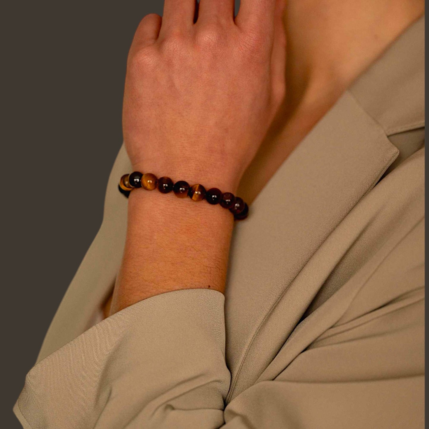 Tigerauge-Armband mit elastischem Band