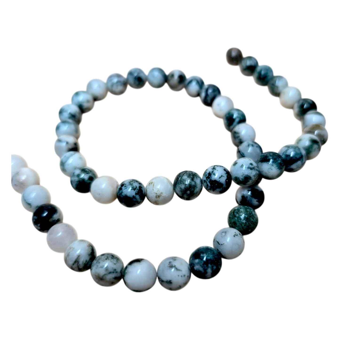 Natürliche Baumachat Perlen 8 mm rund Naturstein Strang für Schmuckherstellung