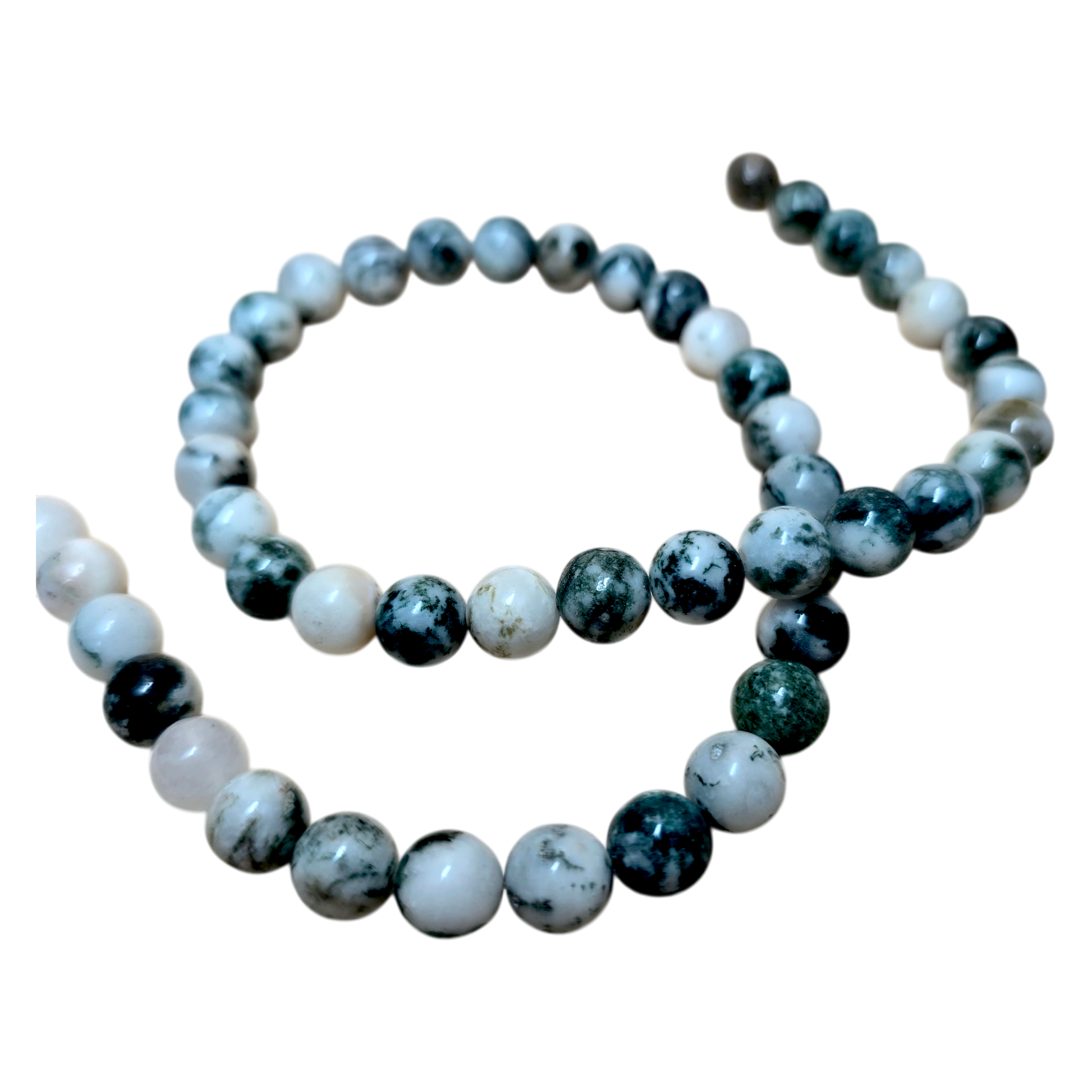 Natürliche Baumachat Perlen 8 mm rund Naturstein Strang für Schmuckherstellung