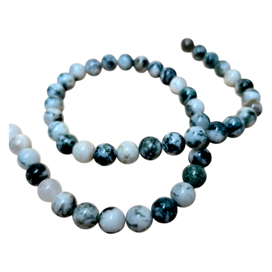 Natürliche Baumachat Perlen 8 mm rund Naturstein Strang für Schmuckherstellung