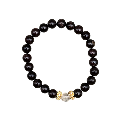 Spirituelles Feuer Armband aus Granat und Bergkristall