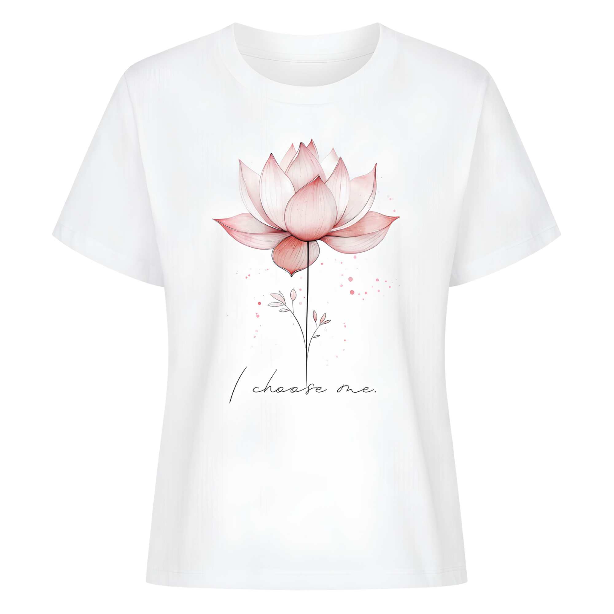 Lotus Selflove Organic Damenshirt mit englischer Botschaft I choose me